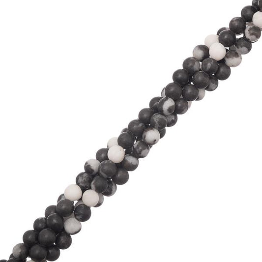 4mm Jasper Zebra (Naturel) Perles 15-16" Strand