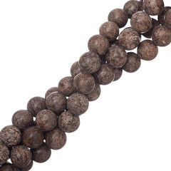 8mm Obsidian Snowflake Brown (Natural) Beads 15-16" Strand