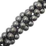 Perles d'hématite (synthétique) de 10 mm, fil de 15 à 16 po