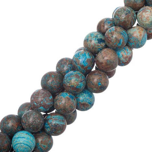 Chrysocolla Beads 10mm Round (Natural/Dyed) 15-16" Strand