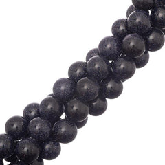10mm Goldstone Blue (Synthetic) Beads 15-16" Strand