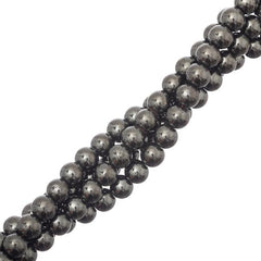 5-6mm Hematite Magnetic (Synthetic) Beads 15-16" Strand