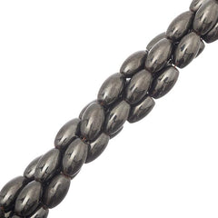 6x12mm Hematite Magnetic Oval (Synthetic) Beads 34/Strand