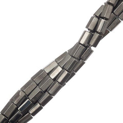 6x8mm Hematite Magnetic Hexagon (Synthetic) Beads 48/Strand