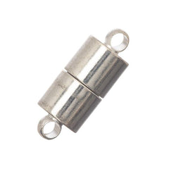 6x16mm Silver Barrel Magnetic Clasp 2/pk
