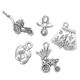 Assortiment de breloques en métal pour bébé 5/pqt