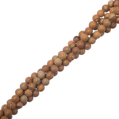 4mm Agate Wood Lace (Natural) Beads 15-16" Strand