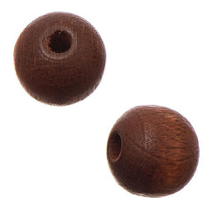 6mm Round Dark Brown Wood Beads