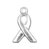 1/2" Silver Awareness Ribbon Charm 5/pk