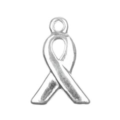 1/2" Silver Awareness Ribbon Charm 5/pk