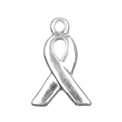 1/2" Silver Awareness Ribbon Charm 5/pk
