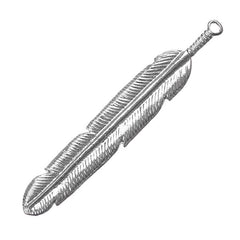 3 1/8" Nickel Feather Pendant 1/pk