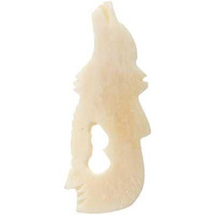 Howling Wolf Hand Carved Bone Pendant 1/pk