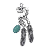 Eagle Pendant with Feathers & Turquoise Drop 1/pk