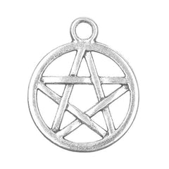3/4" Pentagram Metal Charm 5/pk