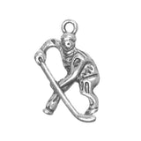 1" Hockey Player Metal Charm 5/pk