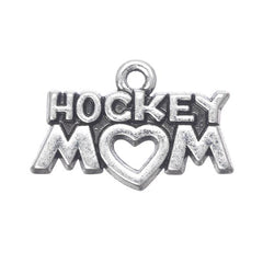 1" Hockey Mom Metal Charm 5/pk
