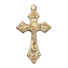 1 1/4" Gold Crucifix Metal Pendant 1/pk
