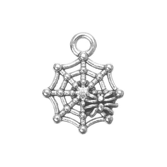 5/8" Araignée / Breloque en Métal Toile 5/pk