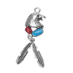Eagle Pendant with Stones & Feathers 1/pk