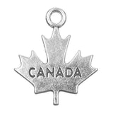 3/4" Canada Maple Leaf Metal Charm 5/pk