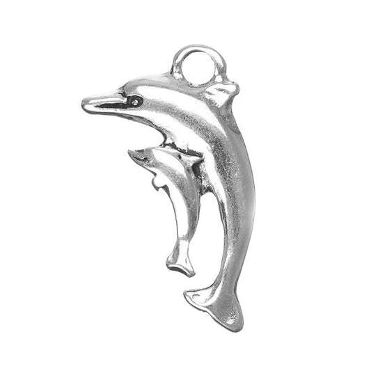 Charme Métal Double Dauphin 1/pk