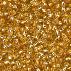 11/0 Czech Seed Beads #34977 Silver Lined Light Gold 23g