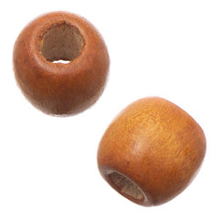 12mm Medium Brown Oval Wood Beads