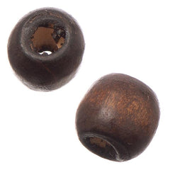 12mm Dark Brown Oval Wood Beads