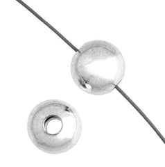 5mm Round Silver Metal Beads 100/pk