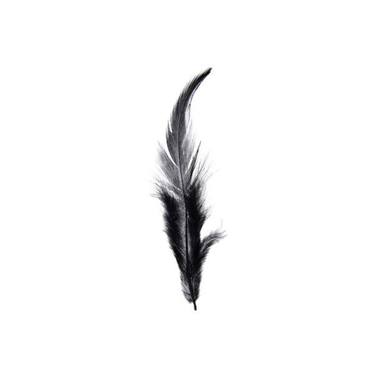 Rooster Saddle Hackle Feathers 3-6" Black 3g