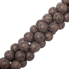 10-10.5mm Obsidian Snowflake Brown (Natural) Beads 15-16" Strand