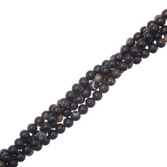 4mm Agate Striped Black (Natural/Dyed) Beads 15-16" Strand