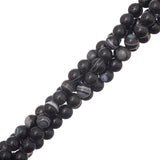 6mm Agate rayé noir (naturel/teint) Perles 15-16" Strand