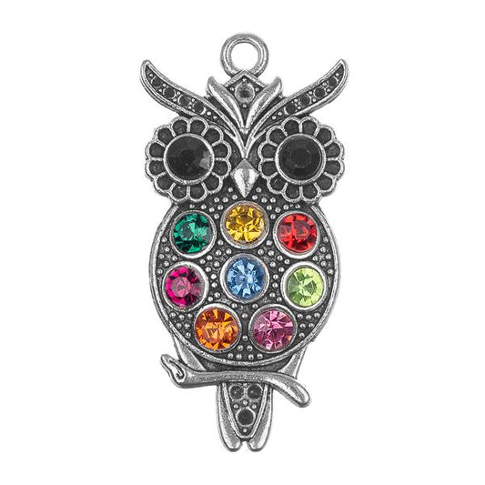 2 Inch Owl Metal Pendant 1/pk