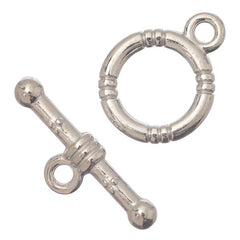 12mm Silver Round Toggle Clasp 8/pk