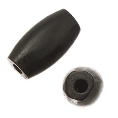 1/2" Black Hairbone Pipe Beads 10/pk