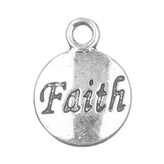 1/2" Faith Metal Charm 5/pk