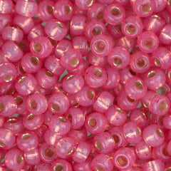 8/0 Miyuki Seed Beads #556 Silver Lined Dark Pink Alabaster 22g
