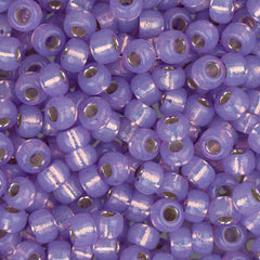 8/0 Miyuki Seed Beads #0574 Silver Lined Lilac Alabaster 22g