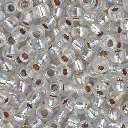 8/0 Perles Miyuki Rocailles #1001 Silver Lined Crystal AB 22g