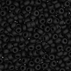 11/0 Miyuki Seed Beads #0401F Opaque Matte Black 22g