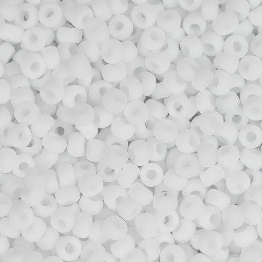 11/0 Miyuki Seed Beads #0402F Opaque Matte White 22g