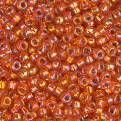 11/0 Miyuki Seed Beads #1008 Silver Lined Orange AB 22g