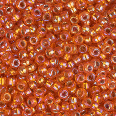 11/0 Miyuki Seed Beads #1008 Silver Lined Orange AB 22g