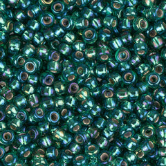 11/0 Miyuki Seed Beads #1017 Silver Lined Emerald AB 22g
