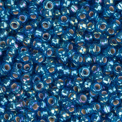 11/0 Miyuki Seed Beads #1025 Silver Lined Capri Blue AB 22g