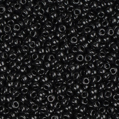 15/0 Miyuki Seed Beads #0401 Opaque Black 22g