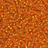 15/0 Miyuki Seed Beads #0008 Silver Lined Orange 22g