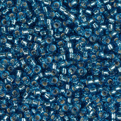 15/0 Miyuki Seed Beads #0025Silver Lined Dark Turquoise 22g